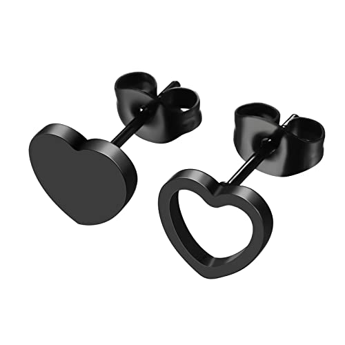 JewelryWe Schmuck Herz Ohrstecker Edelstahl...
