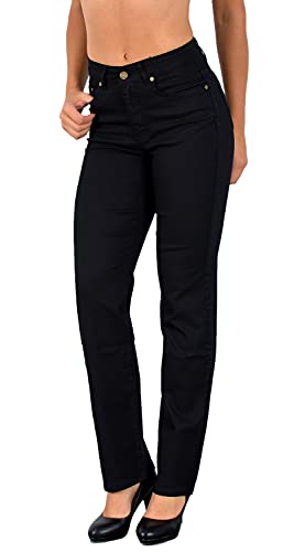 ESRA Damen Hose Straight Leg Hose High-Waist Damen...