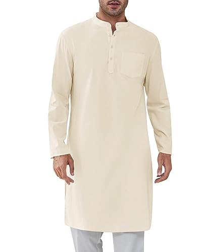 Cicy Bell Herren Kaftan Robe Langarm Thobe Button...