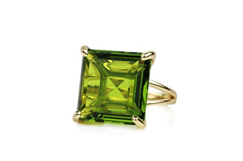 Statement Peridot Ring in 14k Gold - Mode Grüner...