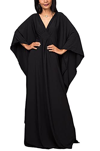 YouKD Damen Einfarbiges langes Kaftan Maxikleid...