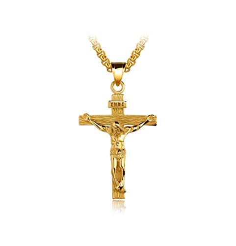 KnSam 18k Gold Vergoldet Kreuz Anhänger Halskette...