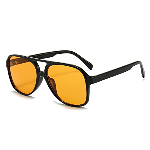 OSAGAMA Vintage Retro Sonnenbrille 70er Gelb...