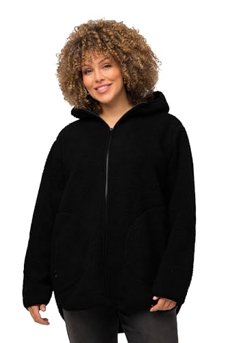 Ulla Popken Damen Teddyjacke mit Kapuze Lässiger...