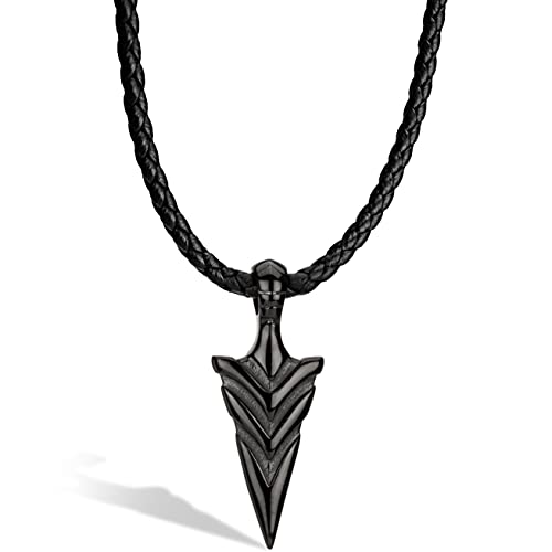 SERASAR Lederkette Herren Leder-Halskette mit...