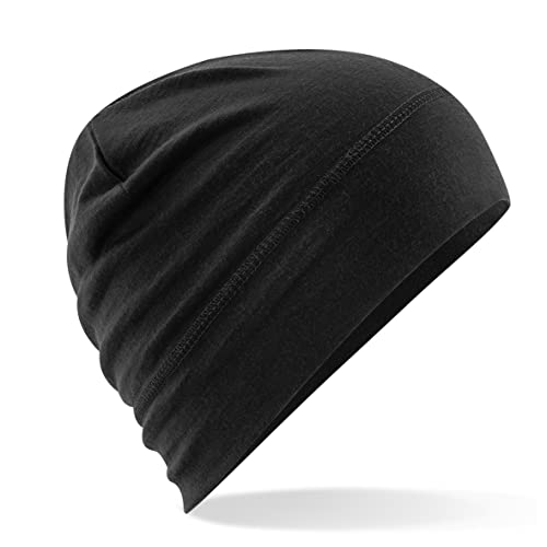 Beechfield B370 Merino Beanie, Schwarz , One size