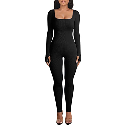 Dihope Jumpsuit Damen Sport Yoga Bodysuit Gerippte...