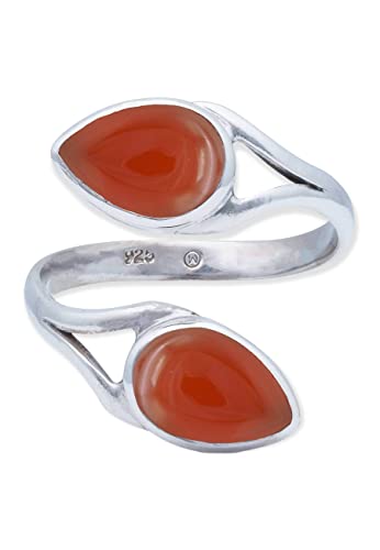 Ring 925 Silber Karneol orange roter Stein...