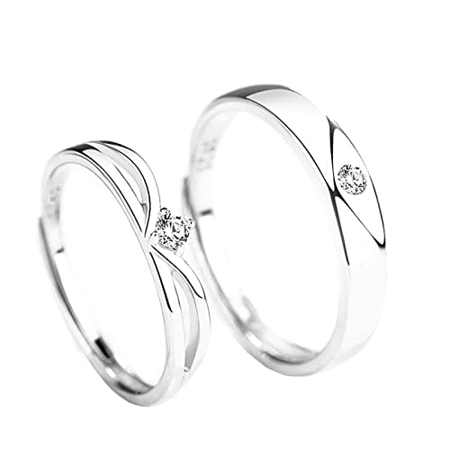 Matching Rings Couples, Ring Verstellbar 925...