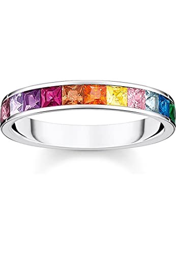 THOMAS SABO Damen-Ring Silber Bunte Steine...