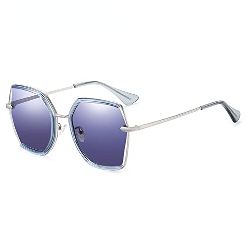 YYHMKB Polygonale quadratische Damen-Sonnenbrille,...