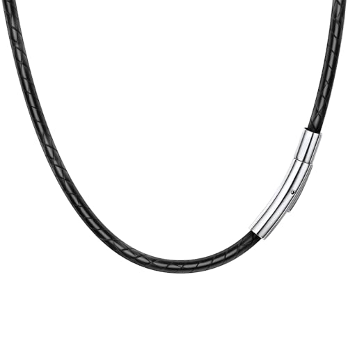 3MM Lederkette Herren ohne Anhänger, Leder...