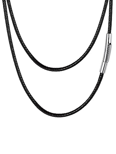 FaithHeart Lederband Kette Collier Halskette Kürz...