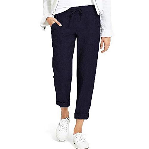OEAK Damen 7/8 Länge High Waist Sommerhose Leicht...