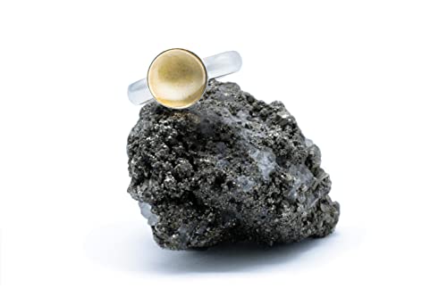 925 Silber Ring mit Citrin Quarz (Naturstein) 8mm...