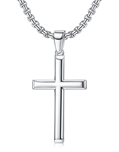 JeweBella Kreuz Kette Herren Damen 925 Sterling...