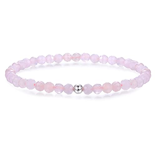 JeweBella 4mm Perlenarmband Damen mit 925 Silber...