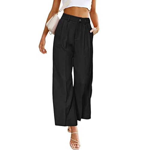 Ausla Weite Damenhose mit Hohem Elastischem Bund...