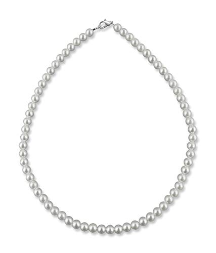 Rivelle Damen Perlenkette 40 cm Perlen 6 mm weiß...
