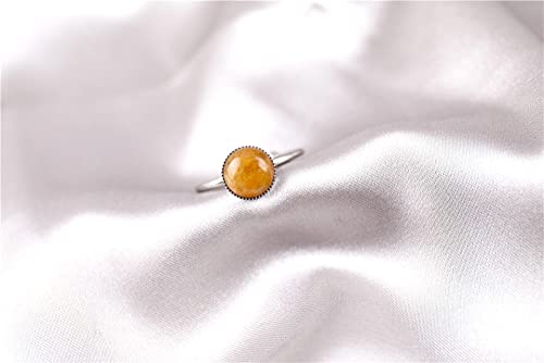 HGJH Ring Damen, Natürlicher Runder Topas-Ring...