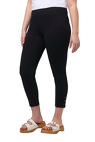 Ulla Popken Damen Jersey-Leggings, Schwarz, 54-56...
