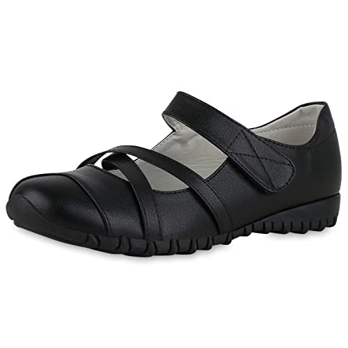 VAN HILL Damen Riemchenballerinas Flach...