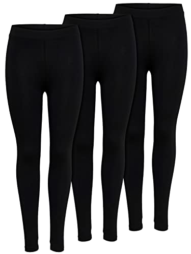 ONLY 3er Pack Leggings für Damen in schwarz -...