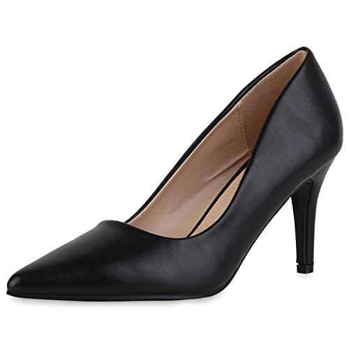 VAN HILL Damen Spitze Pumps Stiletto Schuhe...