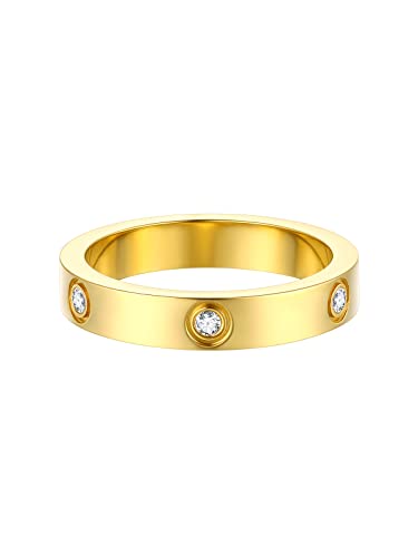 FOCALOOK 18k vergoldet Ehering für Damen Herren...