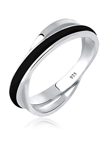 Elli Ring Damen Wickel Look Schlicht mit Emaille...