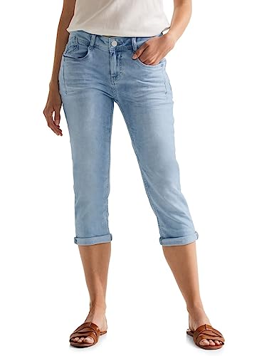 STREET ONE Damen A376645 3/4 Jeanshose, Light Blue...