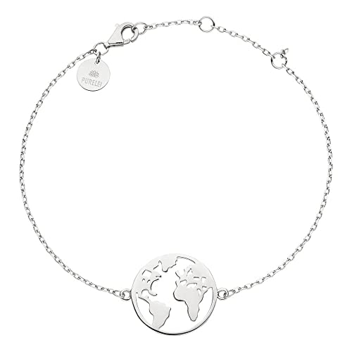 Purelei® Worldmap Armband Damen aus Edelstahl...