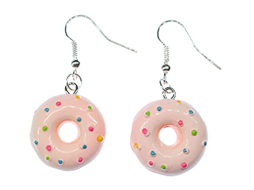 Miniblings Donut bunte Perlen Ohrringe rosa -...