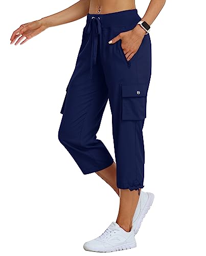 MoFiz Hosen Damen Sommer Cargohose 3/4 Lange Capri...