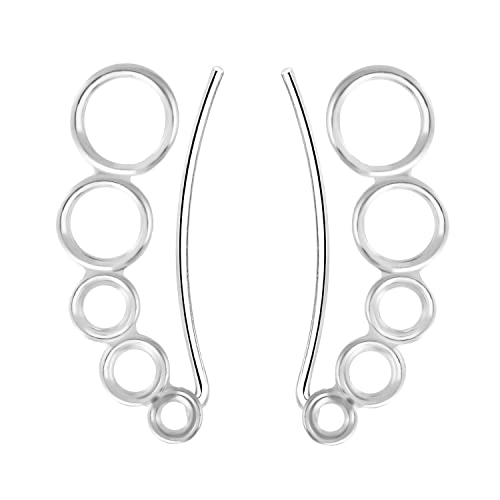 LÖB Damen Ohrklemme 925 Sterling Silber Kreise...