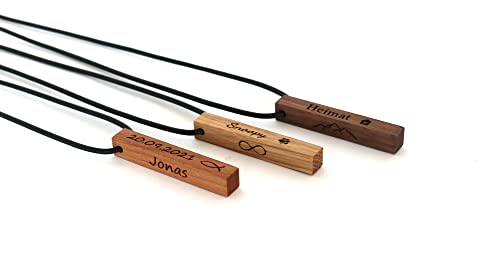 Kette personalisiert mit Gravur, Holzkette mit...