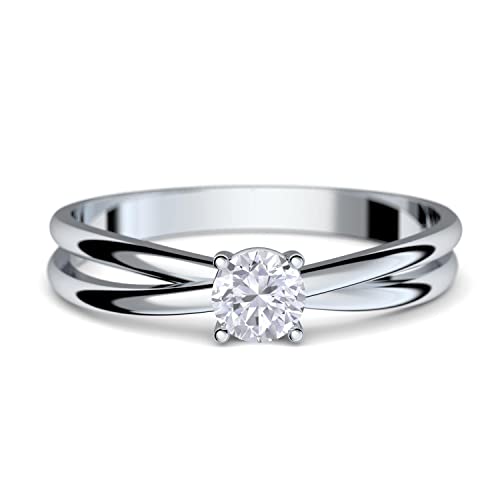 Amoonic Verlobungsringe Weißgold Ring 333 **...