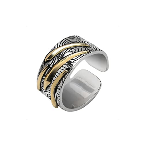 KONFEN Ring Verstellbar Silber Herren, Fidget Ring...