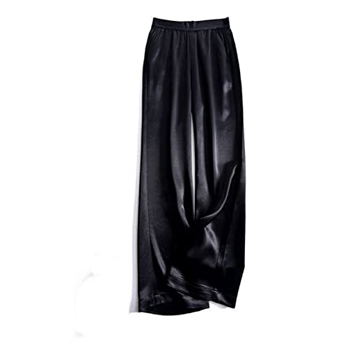 CBZOJBKPZDY Damen Satin Hose Mit Weitem Bein -...