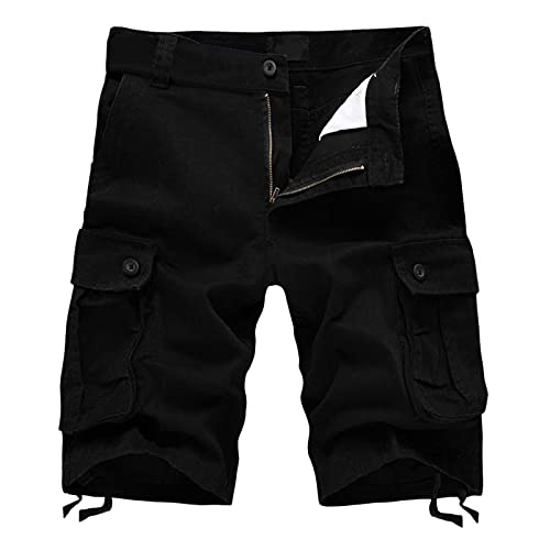 Herren Cargo Shorts Baumwolle Kurze Hose Casual...