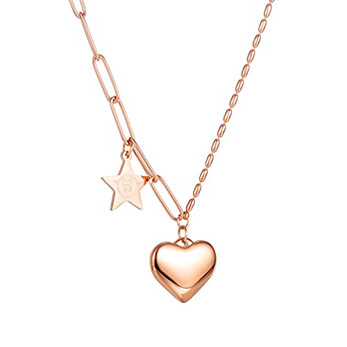 Cytecedx Herz Halskette Damen Rosegold Kette mit...