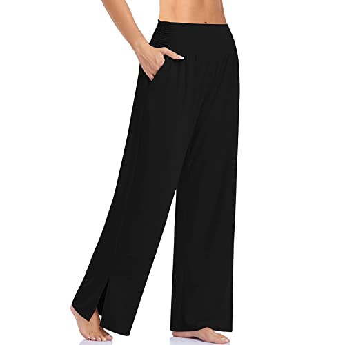 Cegerne Damen Palazzo High Waist Yogahose Stretch...