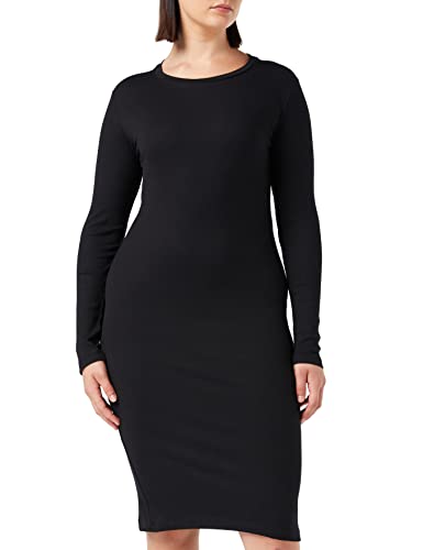 VERO MODA Midi Kleid Etui Langarm Rundhals RIPP...