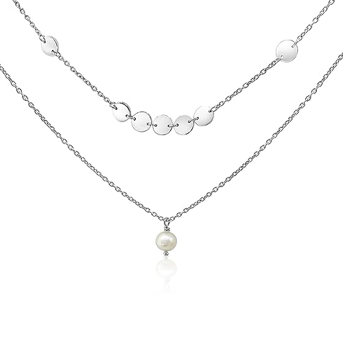 Mary & Jules Kette Damen Silber Layer Look mit...