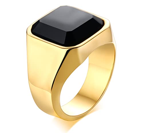 JewelryWe Schmuck Siegelring Herren-Ring Edelstahl...