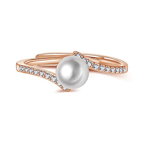 Verstellbarer Ring Damen,925 Silber Ringe Perlen...