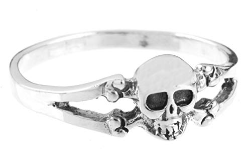 Windalf Damen Ring SKULT 7 mm Kleiner Totenkopf...