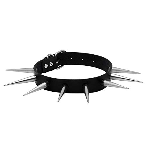 Manfnee Punk Gothic Kragen Halsreif PU Leder Long...