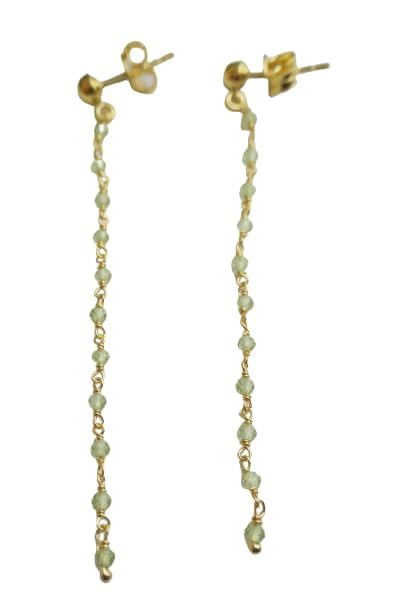 Peridot Delicate Kette Tropfen Gold plattiert 925...