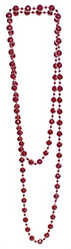rote Perlenkette facettiert Länge 130 cm,...